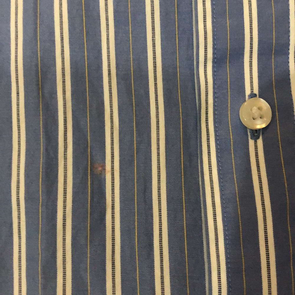 Tommy Hilfiger Blue and White Striped Button Down Shirt - Picture 3 of 8